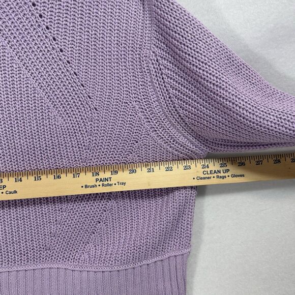 Aeropostale Cropped Cable Knit Sweater Purple Oversized Relaxed Chunky - Picture 3 of 7